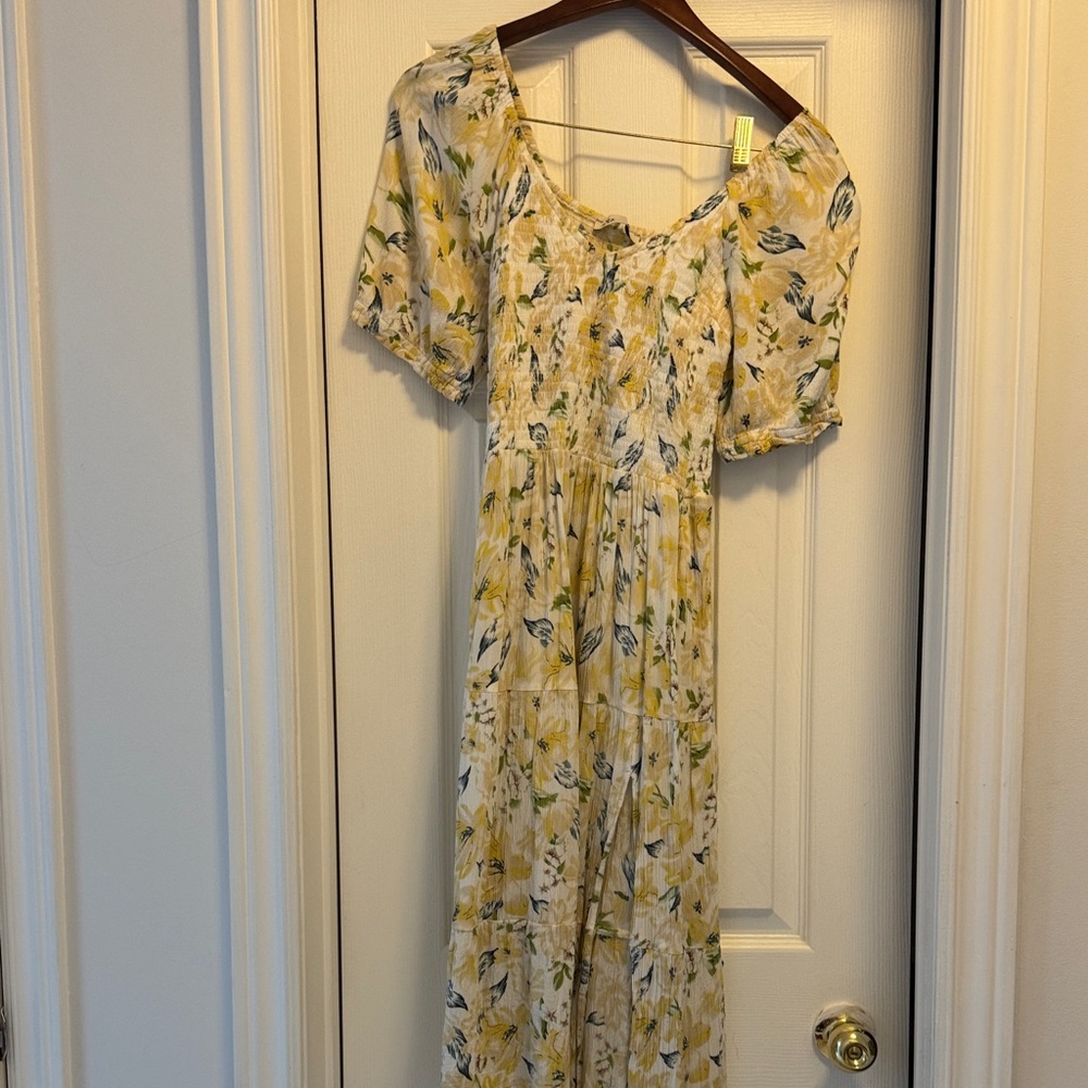 Dex Floral Maxi Dress in Yellow and Blue